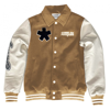 Comme Des Fuckdown Chic Cotton And Faux Leather Bomber Jacket