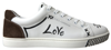 DOLCE & GABBANA WHITE LEATHER BROWN LOVE CASUAL SNEAKERS