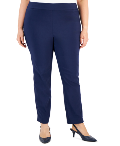 Jm Collection Plus Size Pull-on Cambridge Pants, Created For Macy's In Intrepid Blue
