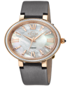 GV2 BY GEVRIL WOMEN'S GENOA GRAY LEATHER WATCH 36MM