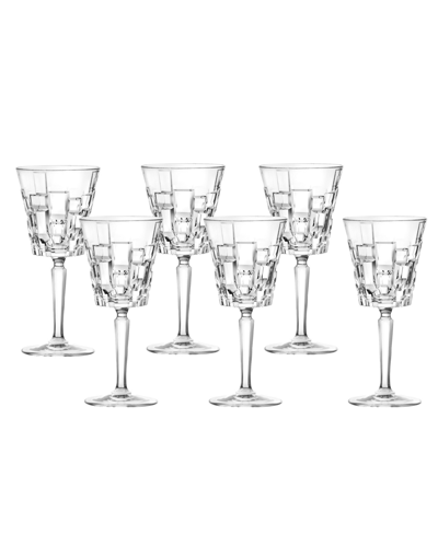 Lorren Home Trends Etna Set Of 6 White Wine Goblets In Clear