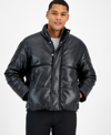 INC INTERNATIONAL CONCEPTS MEN'S QUILTED FAUX-LEATHER PUFFER JACKET, CREATED FOR MACY'S