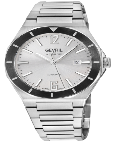 Gevril Men's High Line Silver-tone Stainless Steel Watch 43mm