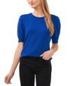 Cece Womens Crewneck Puff Sleeve Pullover Sweater In Deep Royal Blue