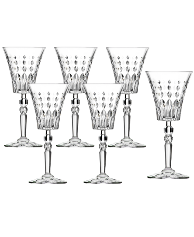 Lorren Home Trends Marilyn Set Of 6 White Wine In Clear