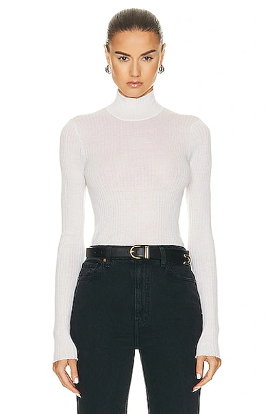 Sprwmn Mock Neck Top In Chalk