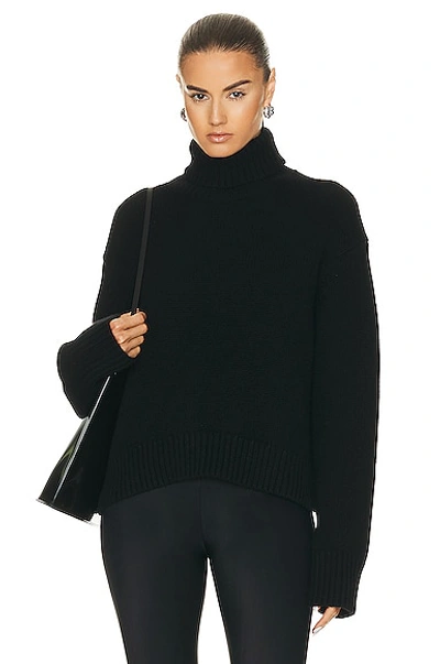 Sprwmn Heavy Cashmere Turtleneck Sweater In Black