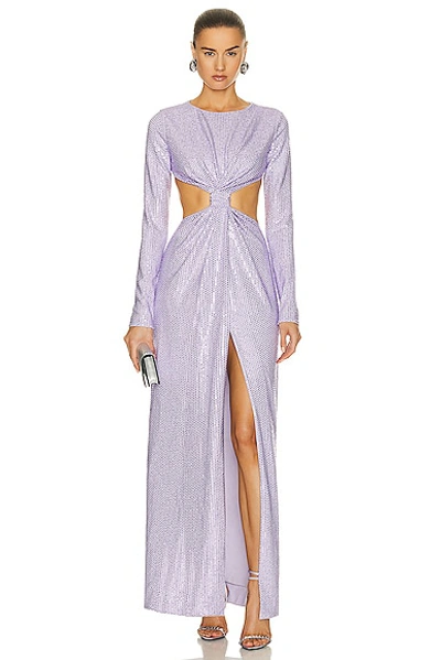 AREA CRYSTAL EMBELLISHED FRONT KNOT GOWN