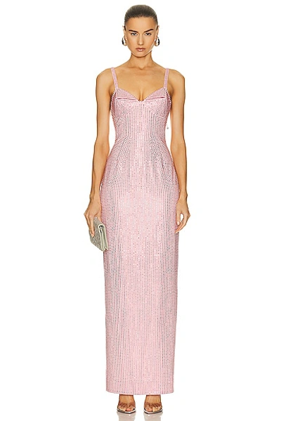 Area Crystal-embellished Maxi Dress In Candy Rose