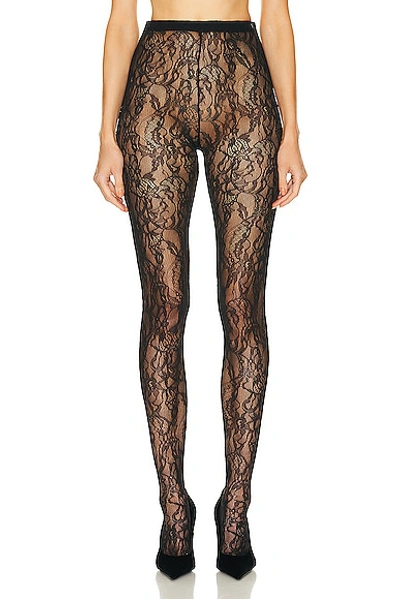 Wardrobe.nyc Floral-lace Tights In Black
