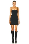 Y/project Hook And Eye-seam Denim Mini Dress In Stretch Black