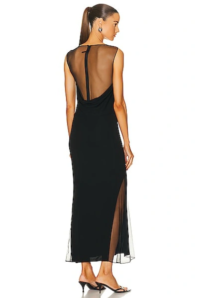 Helmut Lang Sheer-panel Slim-fit Stretch-mesh Maxi Dress In Black