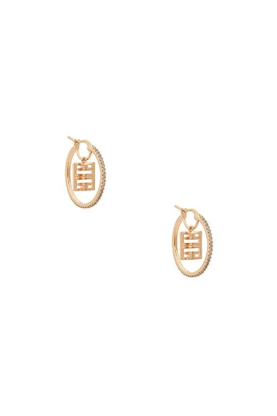 Givenchy 4g Crystal Hoop Earrings In Gold