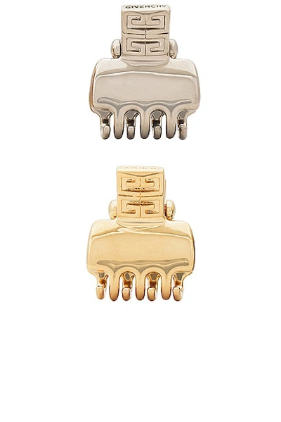 Givenchy Small Hair Clip Set In Golden & Silvery