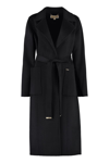 Michael Michael Kors Double Breasted Trench Coat In Black