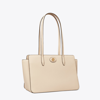 Tory Burch Small Robinson Pebbled Tote In New Cream