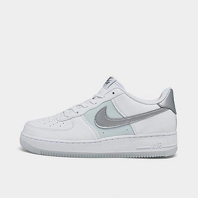 Nike Big Kids' Air Force 1 Low Casual Shoes In White/metallic Silver/pure Platinum