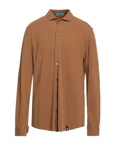 Drumohr Man Shirt Brown Size Xxl Cotton