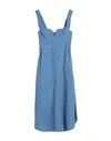 Stella Mccartney Woman Midi Dress Pastel Blue Size 4-6 Viscose, Linen