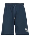 02settantacinque Man Shorts & Bermuda Shorts Navy Blue Size S Cotton