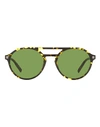 Zegna Round Ez0180 Sunglasses Man Sunglasses Brown Size 54 Acetate