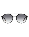 Zegna Round Ez0180 Sunglasses Man Sunglasses Black Size 54 Acetate