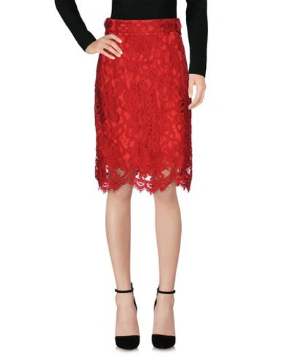 Dolce & Gabbana Woman Midi Skirt Red Size 8 Rayon, Viscose, Cotton, Nylon