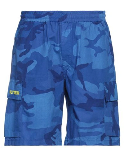 Iuter Man Shorts & Bermuda Shorts Blue Size L Cotton