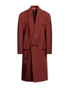 Dsquared2 Woman Coat Rust Size 8 Wool, Polyamide In Red