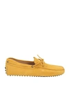 Tod's Man Loafers Marigold Size 7 Soft Leather In Yellow
