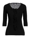 Terre Alte Woman Sweater Black Size 6 Supima Cotton