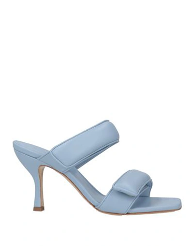 Gia Borghini Woman Sandals Pastel Blue Size 10 Soft Leather