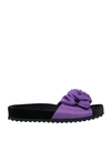 Miu Miu Woman Sandals Purple Size 9 Textile Fibers