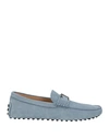 Tod's Man Loafers Pastel Blue Size 7.5 Soft Leather