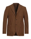 Caruso Man Blazer Brown Size 42 Polyester In Brown