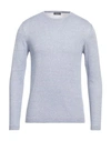 Rossopuro Man Sweater Pastel Blue Size 4 Linen, Cotton In Blue