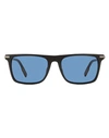 Zegna Rectangular Ez0204 Sunglasses Man Sunglasses Black Size 56 Acetate