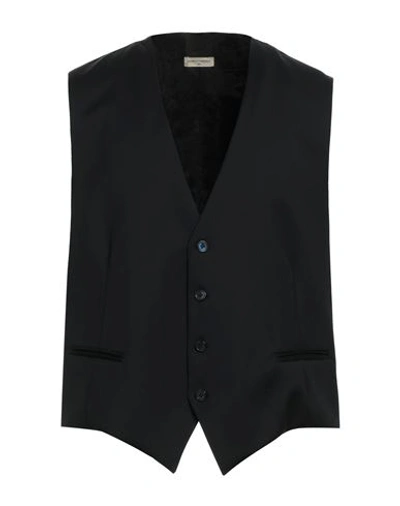 Angelo Nardelli Man Vest Black Size 44 Virgin Wool In Blue