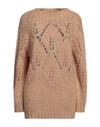 Twinset Woman Sweater Sand Size Xs/s Polyamide, Mohair Wool, Wool In Beige