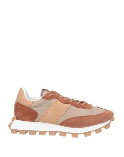 Tod's Man Sneakers Brown Size 8.5 Leather, Textile Fibers