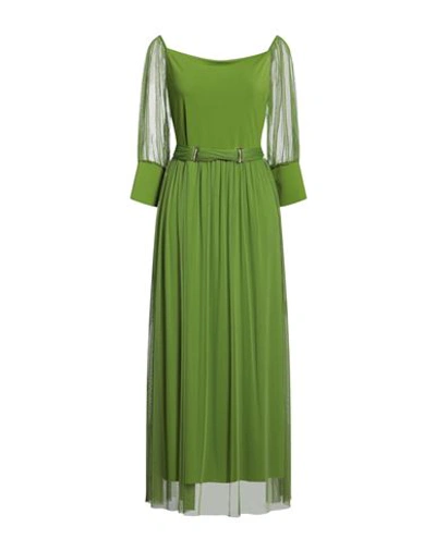 Siste's Woman Maxi Dress Green Size L Polyester, Elastane