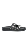 Strategia Woman Sandals Black Size 9 Leather In Black