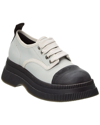 Ganni Creepers Canvas Lace-up Derby Shoes In Black