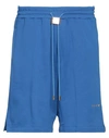 Buscemi Man Shorts & Bermuda Shorts Blue Size L Cotton, Brass