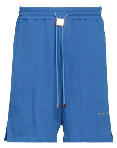 Buscemi Man Shorts & Bermuda Shorts Blue Size L Cotton, Brass