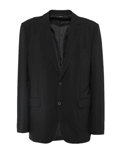 Dunhill Man Suit Jacket Black Size 38 Wool