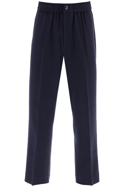 AMI ALEXANDRE MATTIUSSI AMI ALEXANDRE MATIUSSI ELASTICATED WAIST PANTS IN VISCOSE AND WOOL MEN