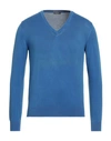 Rossopuro Man Sweater Blue Size 3 Cotton