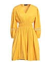 Clips Woman Midi Dress Yellow Size Xl Cotton, Polyamide, Elastane In Yellow