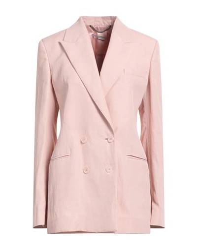 Stella Mccartney Woman Blazer Blush Size 8-10 Viscose, Linen In Pink